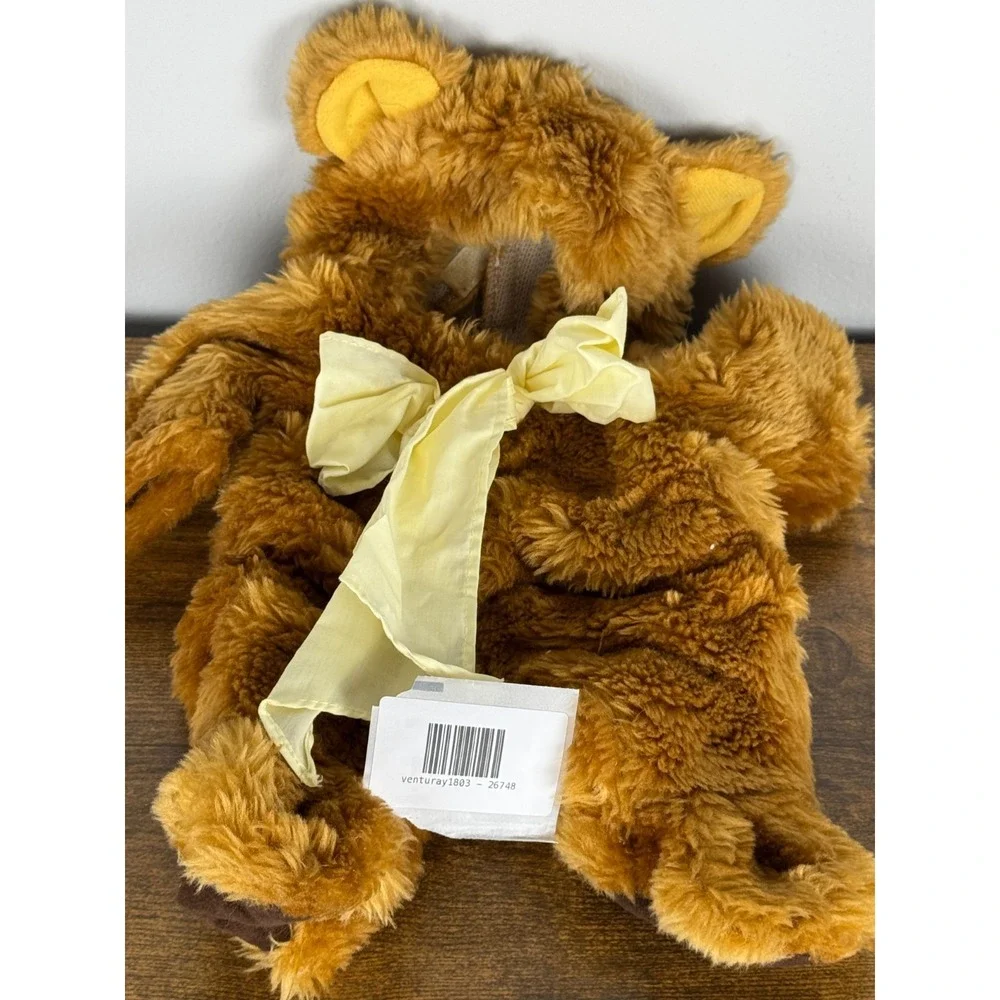 Ann Geddes Baby Doll Teddy Bear Outfit Brown Plush Costume with Yellow Bow